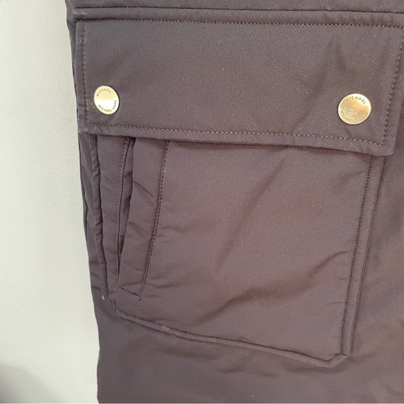 Michael Kors down jacket soft shell with hood longline women’s size small - Picture 7 of 10